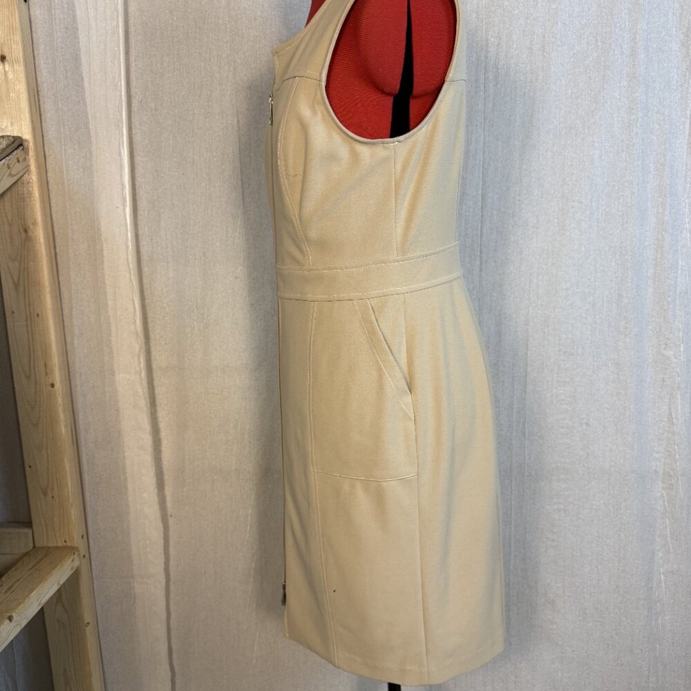 Tommy Hilfiger Womens Dress Size 12 Beige Tan Stretch Bodycon Work Dress F427 - Picture 4 of 10